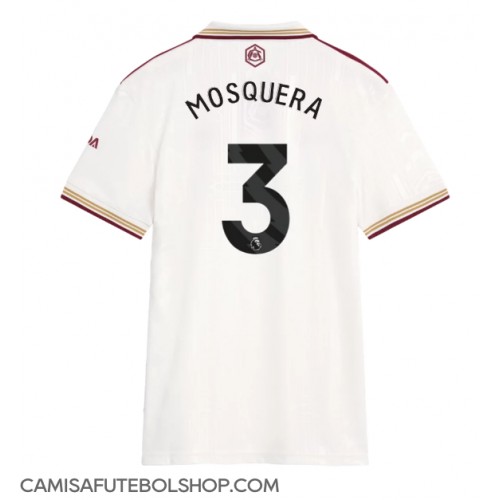 Camisa de time de futebol Arsenal Cristhian Mosquera #3 Replicas 3º Equipamento Feminina 2025-26 Manga Curta
